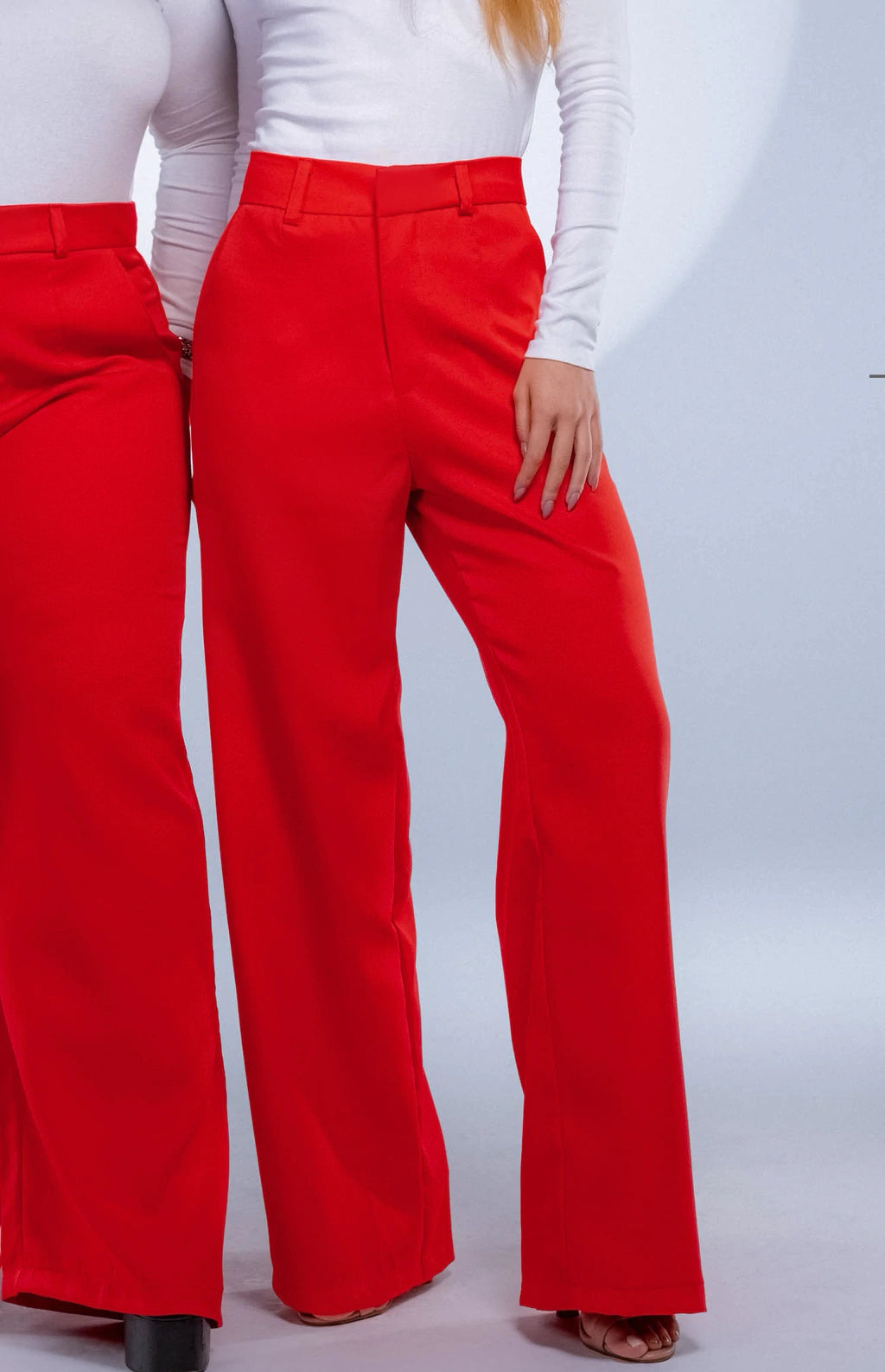 CALÇA FEMININA ALFAIATARIA CINTURA ALTA - VERMELHO INTENSO