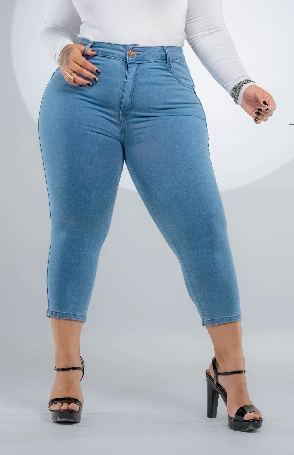 CALÇA JEANS PLUS SIZE - CAPRI PISCINE