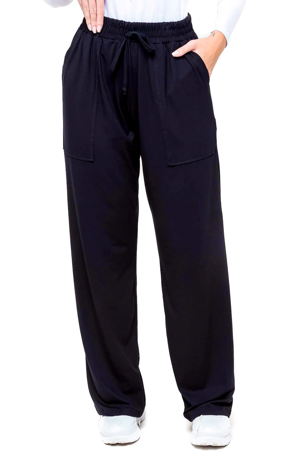 CALÇA PANTALONA PRETA - CAIMENTO SOLTINHO