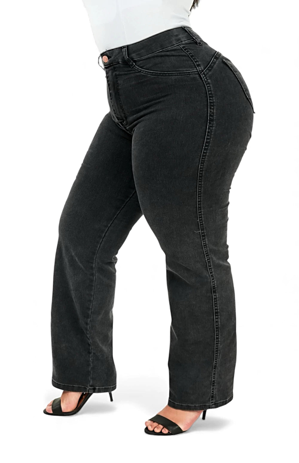 CALÇA JEANS PLUS SIZE - RETA VINTAGE GRAFITE