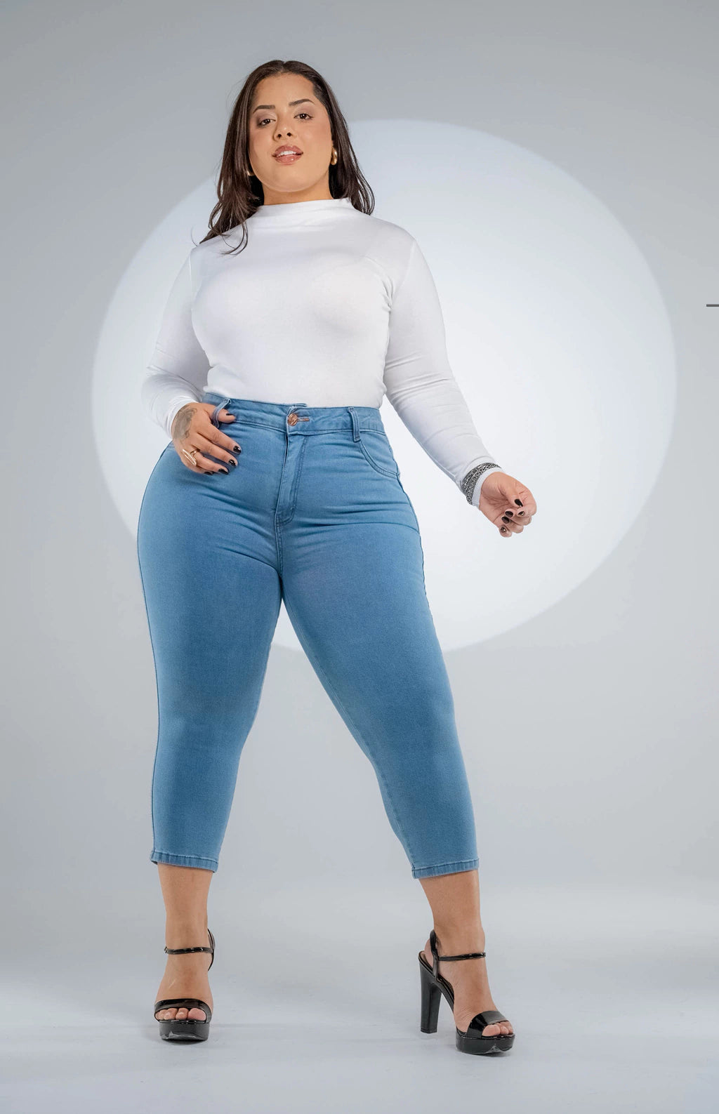 CALÇA JEANS PLUS SIZE - CAPRI PISCINE